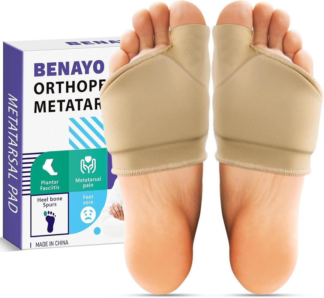 Orthopedic Metatarsal Pads,Ball of Foot Cushion with Gel Pad for Women and Men, Foot Pads for Ball Pain Relief, Morton's Neuroma, Metatarsalgia Support. (SMALL:WOMEN(4.5-6.5), Brown)