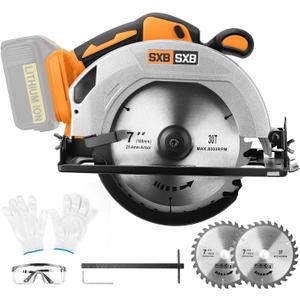 SXBSXB Circular Saw for DeWalt 20V Max Battery, 7-1/4-Inch Blade, 8000 RPM, Brushless Cordless Circular Saw Kit for Cutting Wood PVC (Battery Not Included)