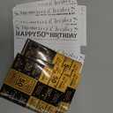 Tenare 90 Pcs 50th Birthday Candy Bar Wrappers Black and Gold Stickers Chocolate Decoration Label Mini Candy Label Stickers for Anniversary Birthday Party Supplies