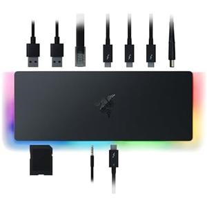 Razer Thunderbolt 4 Dock: 10 Ports in 1 - Dual 4K or Single 8K Video Output - USB A and C Hub, 2.5 GbE Thunderbolt 3, Mac, and PC Compatible - Thunderbolt 4 Certified - Passthrough Charging - Chroma
