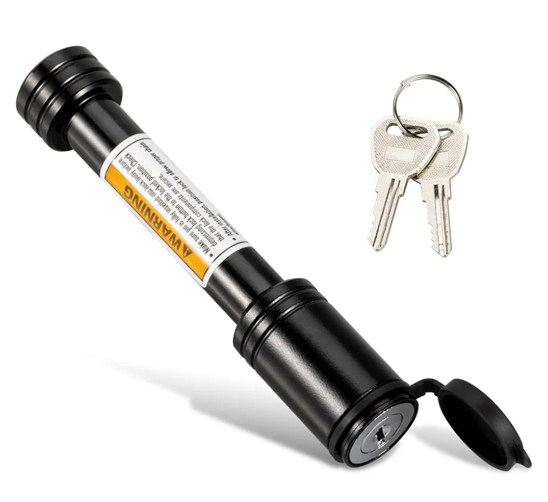 TOPSHINE Trailer Hitch Lock Black, Hitch Pin Lock with 5/8 Inch Diameter Anti-Theft Hitch Locking Pin for 2 Inch Receiver