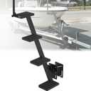 Boat Trailer Steps 4 Step with Anti-Slip Mat & Safety Handrail, Universal Fit Boat Trailer Tongue Steps, Heavy Duty Boat Steps, Easy Installation