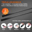 DOG TAIL Water Repellent Silicone Wiper Blades 18 inch (1 Pack) with Multiple Adapters and Refills, Automotive Replacement Front Windshield Wiper Blades for My Car with Water Repellency DropClear