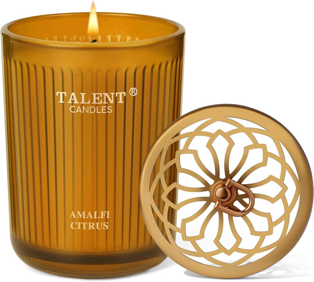 Jar Candles for Home Scented | Aromatherapy Candles Gifts for Women & Men | Natural Soy Candle | 8.4oz Traditional Style | Amalfi Citrus