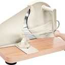Stainless Steel Bread Slicer Adjustable Manual Sourdough Bread Cutter with Hand Crank & Precise Thickness Control Classic Homemade Bread Slicer for Kitchen & Bakery (Cream)