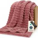 Bedsure GentleSoft Dusty Pink Fleece Blanket for Couch - Cozy Soft Blankets for Women, Cute Small Throws for Girls, 50x70 Inches