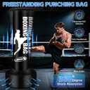 Standing Punching Bag for Adults, Boxing Bag with Stand for Stress Relief & Home Gym, Kicking Bag for MMA Training, Includes Boxing Gloves, Electric Air Pump, Grip Trainer, Jump Rope & Band