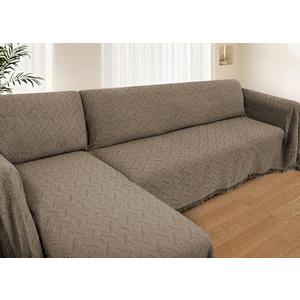 HOMERILLA Sectional Couch Covers for Sectional Sofa L Shaped Sofa Cover Blanket 2 Pieces L Shape Furniture Protector for Pets Dogs(Taupe, Large)