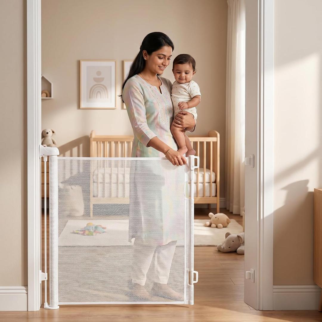  Retractable Baby Gates for Stairs & Doorways, Indoor & Outdoor Use