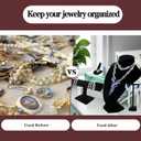 6 Pcs Velvet Jewelry Display Set- Velvet Necklace Bust Holder Mannequin Bust & T-Bar 2 T Shape Earring Stand 2 Ring Finger Jewelry Holder Bracelet Organizer for Jewelry Showcase