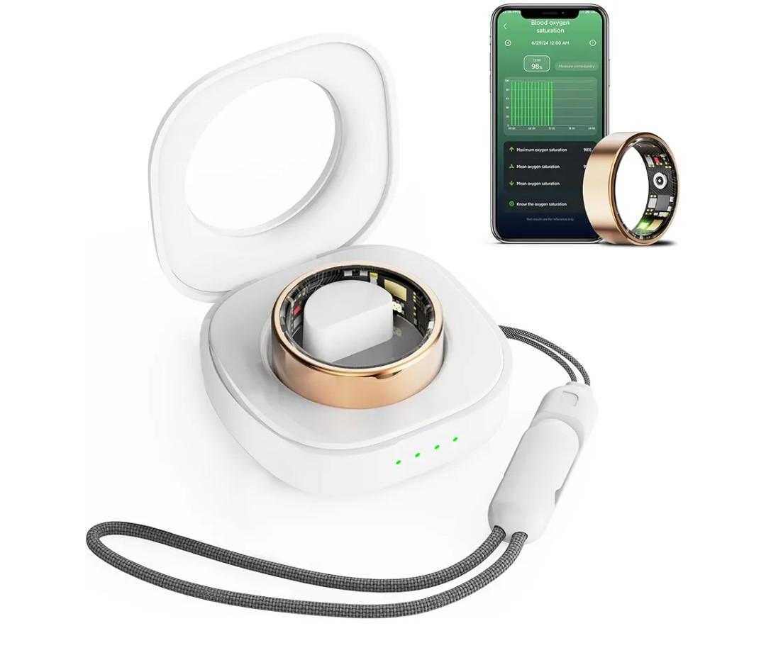 Smart Ring Health Tracker, Sleep&Exercise Monitor Heart Rate,Blood Oxygen,Fitness Trackers for Man&Women -Long Lasting Batteries,Waterproof Sleep Tracking Wearable (Gold, 13)