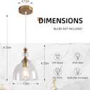 Pendant Lighting for Dining Room, Brushed Gold Pendant Light Kitchen Island, Modern Pendant Lighting with Glass Shade for Living Room, Foyer, Bedroom, Hallway, Gold/Clear