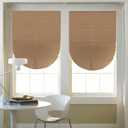 Changshade 6-Pack Temporary Light Filtering Paper Blinds for Window, Cut to Size Adhesive Paper Shades, Stick on Pleated Blinds,No Drill Easy Install,36" W x 72" H,Brown, 36"W x 72"H - 6 PC