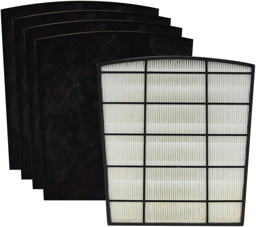PUREBURG Replacement True HEPA Filter Set Compatible with LP-HF550 LP-PF150 Fits LP550TH Bali Multi-Room Air Purifier,H13 Activated Carbon