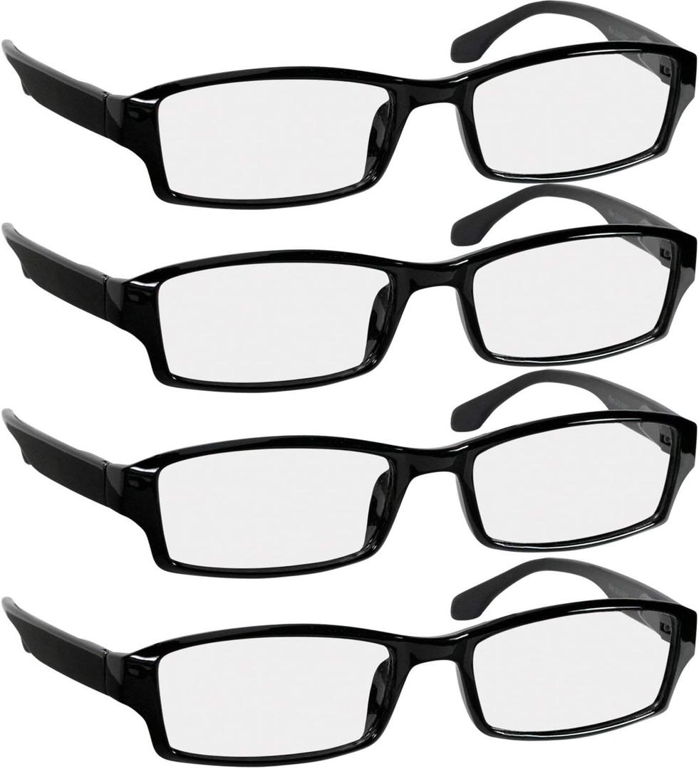 TruVision Readers Reading Glasses, Comfort Spring Hinges for Men and Women, 9501HP (01h-4-black)