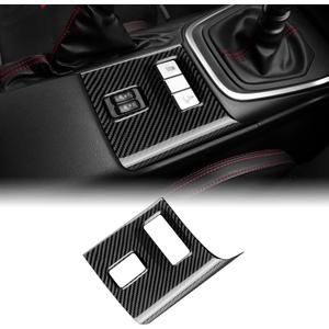 AIRSPEED Hard Carbon Fiber for Toyota GR86 Subaru BRZ 2021 2022 2023 2024 2025 Car Seat Heating Control Button Cover Center Console Interior Trim Accessories, Black, Manual Transmission