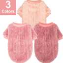 Dog Sweater, 3 Pack Dog Sweaters for Small Dogs or Cats, Girl or Boy, Warm Dog Clothes Shirt Coat for Winter Christmas (Peach, Dark Pink, Light Purple, XX-Small)
