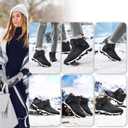 Littleplum Snow Boots for Women-Warm Fur Line Anti Slip Womens Winter Boots-Fashion Ankle Booties Sneakers for Outdoor Hiking (6, Dark Blue)