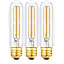 Leools T10 Led Bulb,Dimmable Tubular Vintage LED Edison Bulbs 6W,Equivalent 60 Watt,600LM,Warm White 2700K,Clear Glass,E26 Base Bulb, for Cabinet Display Cabinet etc,3 Pack.