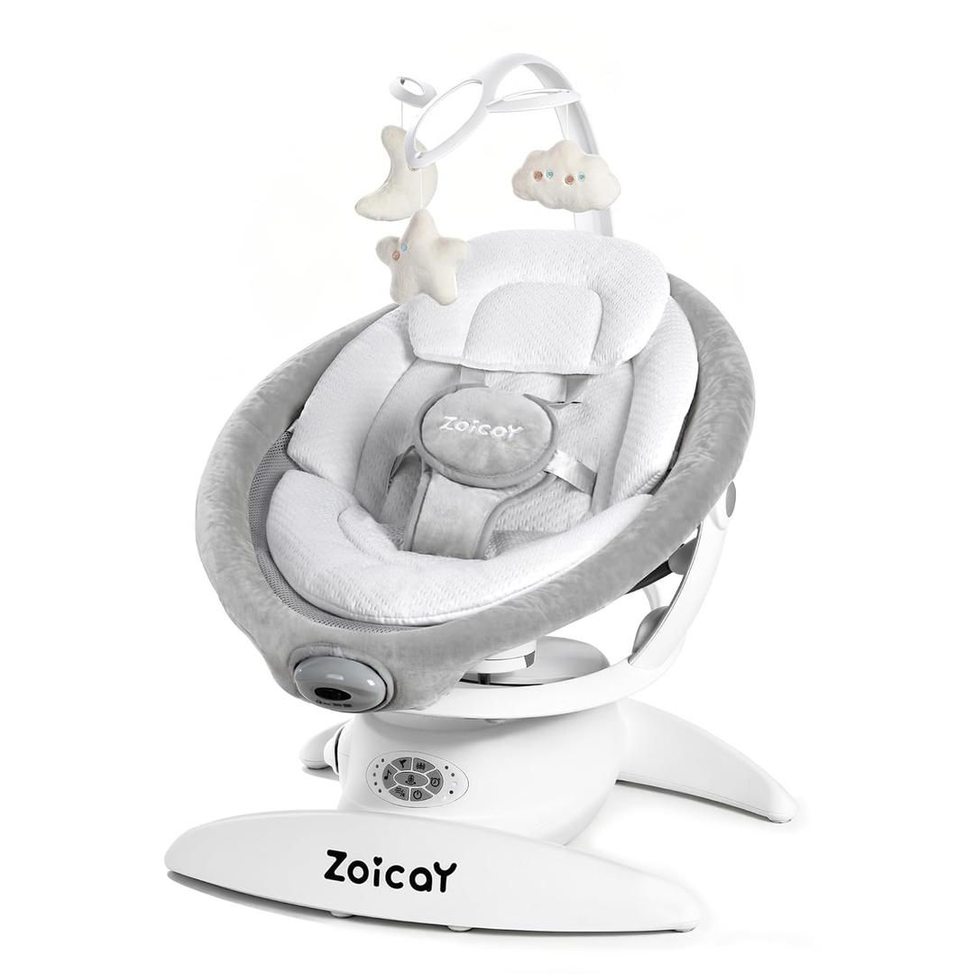 Baby Swing Electric 3-in-1, Motion Detection, Vibration & 360 Rotation | Infants Swing with 5 Speeds & 3 Swing Modes and 12 Preset Melodies, Electric Baby Swing for Indoor & Outdoor