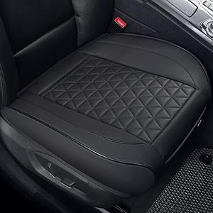 Black Panther Luxury Faux Leather Car Seat Cover Front Bottom Seat Cushion Cover, Anti-Slip and Wrap Around The Bottom, Fits 95% of Vehicles - 1 Piece,Black