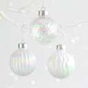 2 x White Iridescent Christmas Ball Ornaments, 9pcs 3 Iridescent White and Transparent Shinny Hanging Ornaments for Christmas Tree Decoration Xmas Home Decor Christmas Party Holiday Decorations