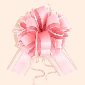 8 Pcs Large Pull Bows for Gift Wrapping, Party Wedding Ribbon Bows for Wrapping Boxes, Flower Decorations, Gift Baskets Decorations (6 inches - Peach Pink)