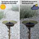 7 x 28.5" H Solar Bird Bath for Outside,Solar Fountain and Cast Iron Bird Bath,Metal Bird Baths Bubbler,Birdbaths for Outdoors,for Garden Outdoor Decoration