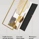 Azartslr Large Framed Modern Rose Gold Wall Art, Luxury 3 Pieces Aluminum Alloy Wall Decor for Living Room, Abstract Gold and Beige Home Bedroom Art Painting, Geometric Crystal Porcelain Artwork Dining Room Pictures Decoration 16x24in