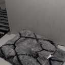 Area Rug for Living Room Bedroom, 4X6 Feet Soft Shaggy Rug, Plush Fluffy Rugs, Modern Moroccan Geometric Carpets, Anti-Skid Durable Carpet for Kids Dorm Nursery, Home Decor Aesthetic, Grey and Black