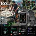 Military GPS Smart Watch for Men Pressure/Altitude/Compass,Fitness Smart Watch for Android Phones and iPhone,Outdoor Waterproof Fitness Tracker with Blood Oxygen/Heart Rate/Sleep/100+ Sport Modes