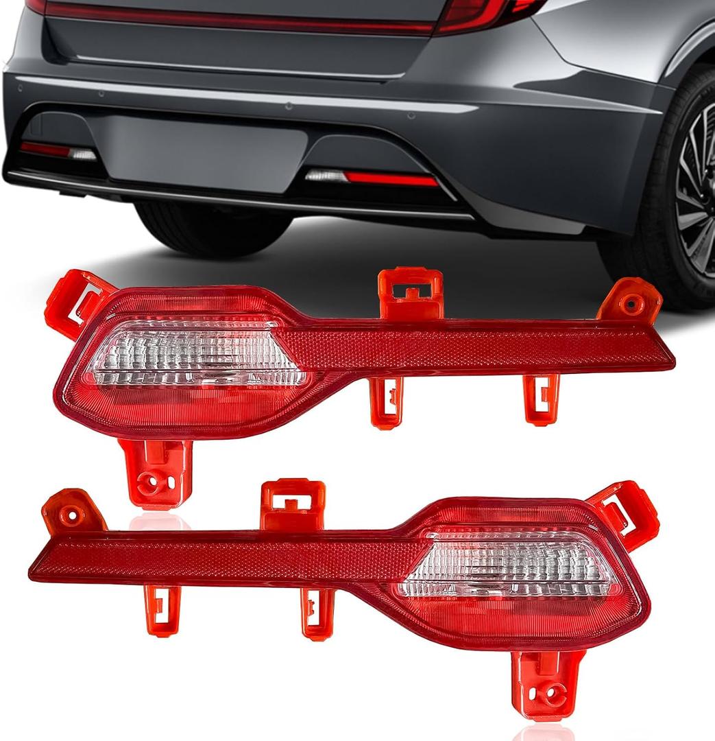 TODO Rear Fog Lights Bumper Reflector lamps Tail Light Left Right for Hyundai Sonata 2020-2021, Driver and Passenger Side