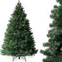6ft Artificial Christmas Tree, Dense Branches Realistic Christmas Tree for Holiday Decor​ Collapsible Christmas Tree Reusable and Easy to Assemble with 1000 Branch for Home/Office/Shop Decoration