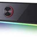 Redragon GS560 RGB Desktop Soundbar, 2.0 Channel Computer Speaker with Dynamic Lighting Bar Audio-Light Sync/Display, Touch-Control Backlit with Volume Knob, USB Powered w/ 3.5mm Cable, Black