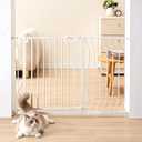 VEVOR 29.5-46" Extra Wide Baby Gate for Stairs, Auto Close Dog Gate for The House, Easy Install Pressure Mounted Pet Gates for Doorways, Easy Walk Thru Wide Safety Gate for Dog, White