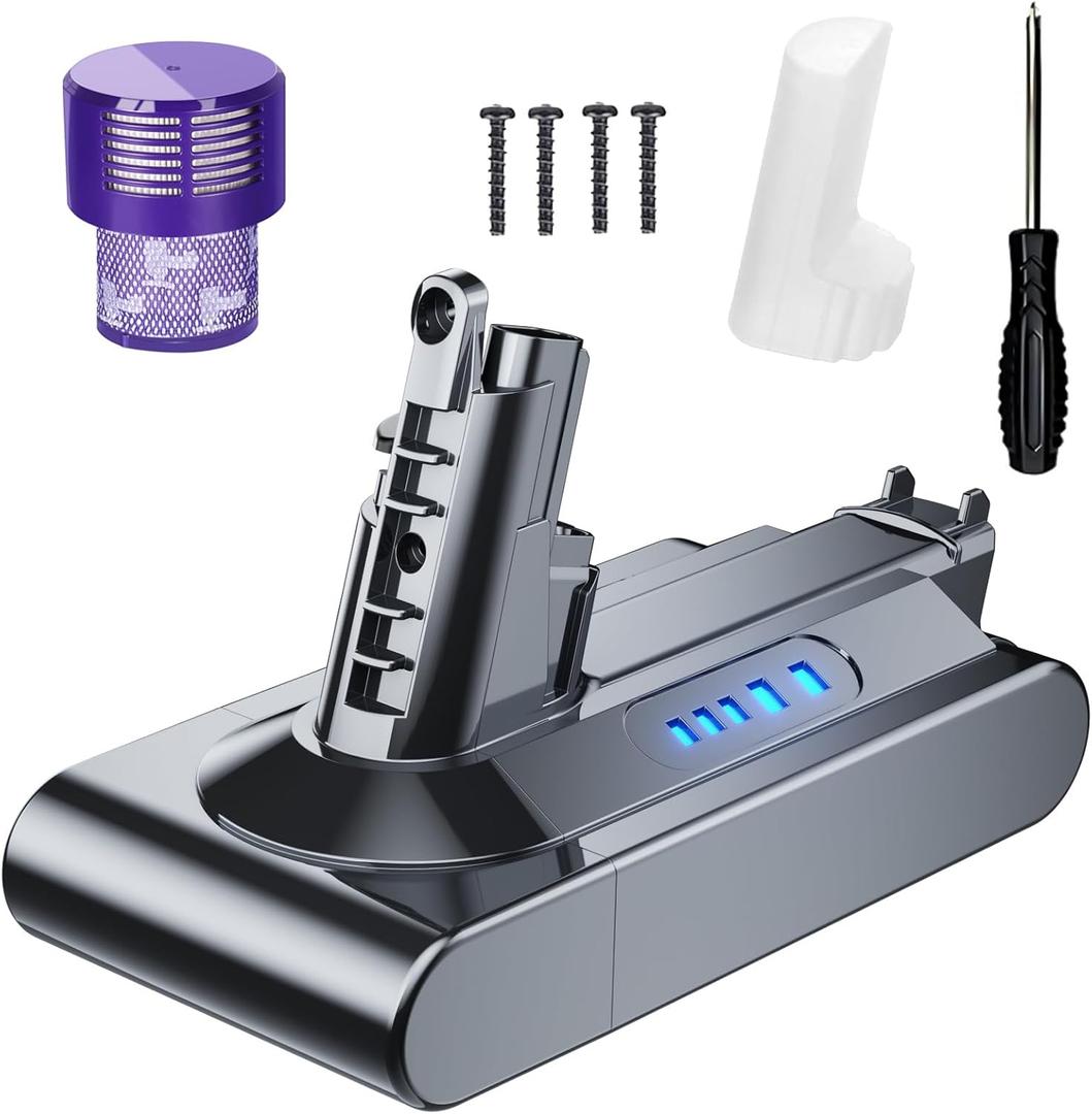 Upgraded 7000mAh V10 SV12 7-Cell 206340 Battery Compatible for Dyson V10 Cyclone V10 Animal/Absolute/Motorhead/Fluffy/SV12 Handheld Cordless Vacuum Cleaner Li-ion 969352-02 Battery(not for V8 SV10)