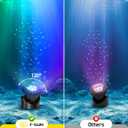 T-SUN LED Pond Lights Underwater, Color Changing Submersible Fountain Lights with APP Control, Waterproof Spotlight with 16 Million Colors, Timing, Music Sync (RGB, 6-Head)