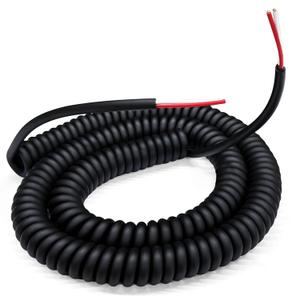 Coil Cord, 2 Conductor Wire, 18AWG/2, Retractable Spring Coiled Extension Cord 3 Foot Extension to 15 Foot for Industrial/Home Heavy Duty Use