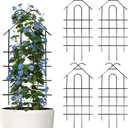 ARIFARO 40" Metal Garden Trellis for Climbing Plants, 4 Pack Large Plant Trellis for Potted Plants, Indoor Outdoor Black Garden Trellis for Vines, Cucumbers, Flowers, 16.5" Wide