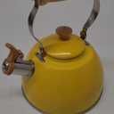 ROCKURWOK Tea Kettle, Tea Pot with Cool Touch Ergonomic Handle, Teapot Food Grade Stainless Steel, Tea Kettle Stovetop, Kettle Teapot, Whistling Tea Kettle, Small Tea Kettle, 1.6 Quart (Yellow)