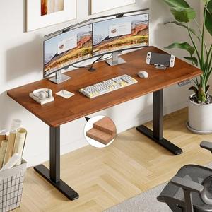 ONBRILL Standing Desk, 55x23.6 Inches Whole-Piece Board Rectangle Stand Up Desk with Solid Wood Desktop and Memory Controller, Adjustable Height from 28-46 Inches for Home & Office.White