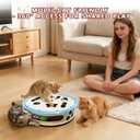 Large Cylindrical Cat Nail File Box, Wooden Cat Scratch Puzzle Box with Sandpaper & Bells, Interactive Cat Scratcher, Stress-Free Nail Trimming for Indoor Cats
