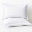 2 Pack Pillow Shams Queen Size 20x30 600 Thread Count 100% Organic Cotton White Pillow Covers with 2 Inch Flange, Soft & Smooth Premium Hotel-Quality Pillowcases Set of 2