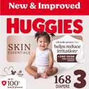 Huggies Size 3 Diapers, Skin Essentials Baby Diapers, Size 3 (16-28 lbs), 168 Count (3 Packs of 56)