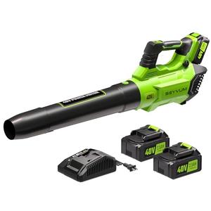 SEYVUM 40V Leaf Blower Cordless 600CFM, Electric Leaf Blower with one Upgrade 40V 2.5Ah Battery & Charger, Leaf Blower for Lawn Care with Shoulder Strap - 3 Speed Mode for Leaf/Dust/Snow Blowing