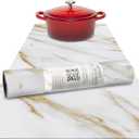 RIMONA'S Thermo Heat Resistant Table Runner and Trivet for Hot Dishes - Waterproof Hot Plates to Protect Table and Countertop - Kitchen & Dining 350F Heat Protector 40" - White Golden Marble