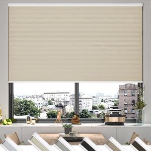 MYshade Cordless Cellular Window Shades No Tools No Drill Blackout Blinds for Indoor Windows Size 27" Wide X 72" Height Beige Room Darkening Window Blinds for Bedroom, Bathroom, Kitchen, Living Room