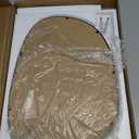 Lzuso Wood Frame Hanging Wall Mirror Asymmetrical Irregular Oval Mirrors for Wall Unique Shape Decorative Artistic Mirror for Entryway Bedroom Living Room Bathroom White