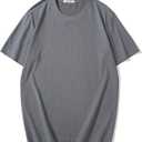 VEIISAR Men's Crew Neck T Shirt - Fitted Elastic Tees Fresh Print Tshirts - Pattern & Color 20+ (Gray, S)