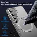 2 x Compatible with Samsung Galaxy S25 Case 360 Invisible Ring Stand Magnetic Case [Compatible with Magsafe][Military Drop Protection] Anti-Fingerprint Shockproof Translucent Design for S25Gray